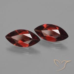 Gemme di Granato Piropo Rosso scuro naturale da 3.08 ct, Taglio marquise, VVS-VS