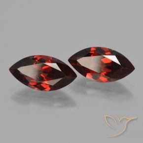 Gemme di Granato Piropo Rosso scuro naturale da 4.40 ct, Taglio marquise, VVS-VS