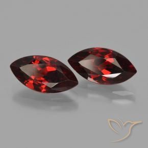 Gemme di Granato Piropo Rosso scuro naturale da 4.36 ct, Taglio marquise, VVS-VS
