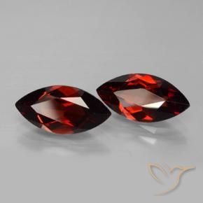 Gemme di Granato Piropo Rosso scuro naturale da 4.04 ct, Taglio marquise, VVS-VS