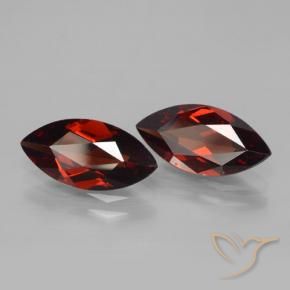 Gemme di Granato Piropo Rosso Merlot naturale da 3.94 ct, Taglio marquise, VVS-VS