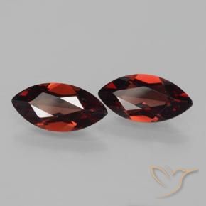 Gemme di Granato Piropo Rosso scuro naturale da 3.39 ct, Taglio marquise, VVS-VS