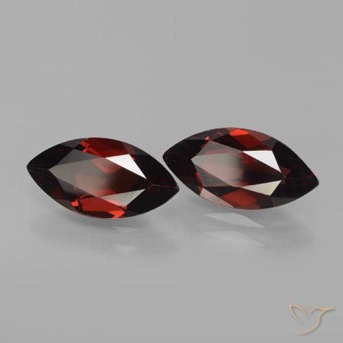 Gemme di Granato Piropo Rosso scuro naturale da 4.14 ct, Taglio marquise, VVS-VS