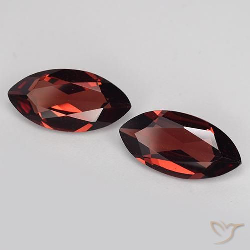 Gemme di Granato Piropo Rosso scuro naturale da 3.78 ct, Taglio marquise, VVS-VS
