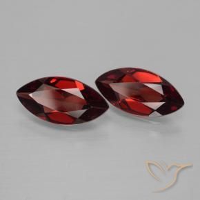 Gemme di Granato Piropo Rosso scuro naturale da 3.61 ct, Taglio marquise, VVS-VS