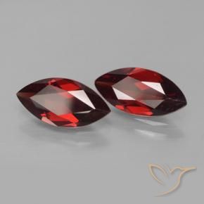 Gemme di Granato Piropo Rosso Sangue Profondo naturale da 3.67 ct, Taglio marquise, VVS-VS