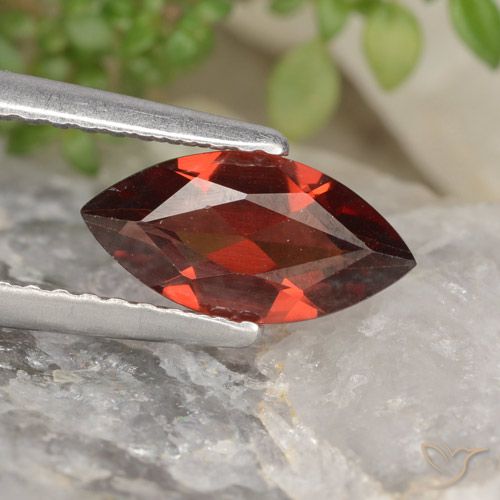 1.16ct Naturale Rosso scuro Granato Piropo, Taglio marquise, VVS-VS