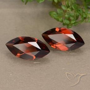 Gemme di Granato Piropo Rosso scuro naturale da 2.25 ct, Taglio marquise, VVS-VS