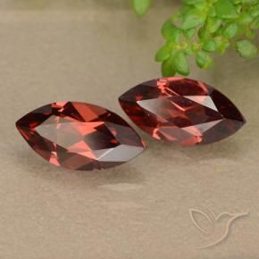 Gemme di Granato Piropo Rosso scuro naturale da 2.63 ct, Taglio marquise, VVS-VS
