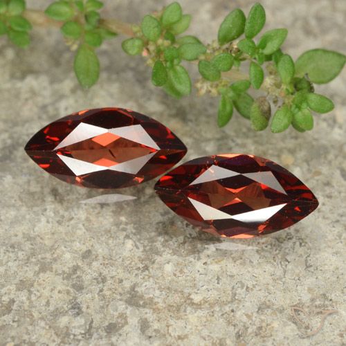 2.34ctw Naturale Rosso scarlatto Granato Piropo, Taglio marquise, VVS-VS