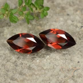 Gemme di Granato Piropo Rosso scuro naturale da 2.40 ct, Taglio marquise, VVS-VS
