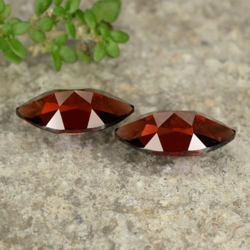 Gemme di Granato Piropo Rosso scuro naturale da 2.82 ct, Taglio marquise, VVS-VS