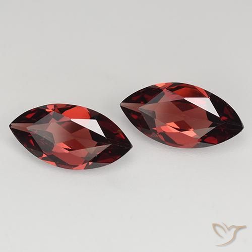 Gemme di Granato Piropo Rosso scuro naturale da 2.17 ct, Taglio marquise, VVS-VS