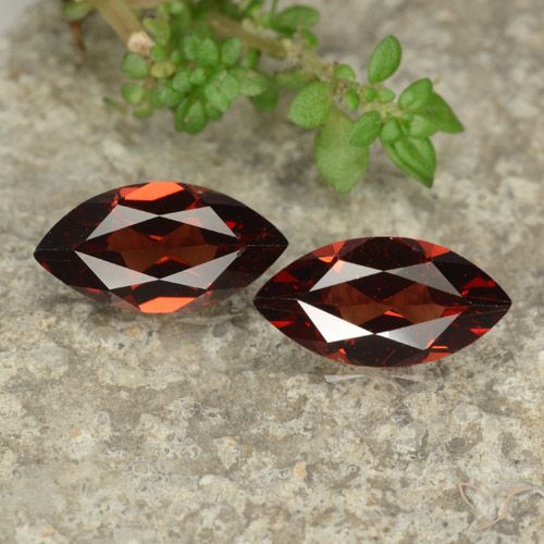 2.25ctw Naturale Rosso scuro Granato Piropo, Taglio marquise, VVS-VS