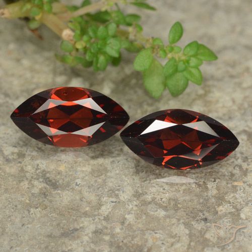2.69ctw Naturale Rosso scuro Granato Piropo, Taglio marquise, VVS