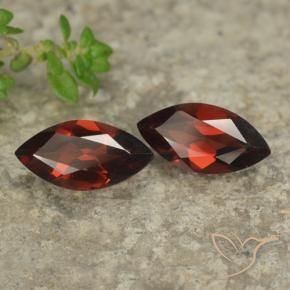 Gemme di Granato Piropo Rosso scuro naturale da 2.37 ct, Taglio marquise, VVS-VS