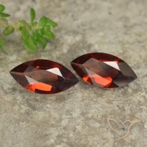 Gemme di Granato Piropo Ribes Rosso naturale da 1.71 ct, Taglio marquise, VVS-VS