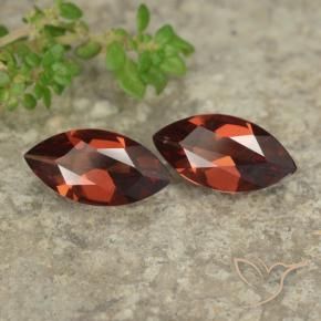 Gemme di Granato Piropo Rosso brillante naturale da 1.88 ct, Taglio marquise, VVS-VS
