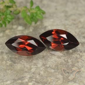 Gemme di Granato Piropo Rosso scuro naturale da 2.80 ct, Taglio marquise, VVS-VS