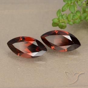 Gemme di Granato Piropo Rosso scuro naturale da 2.66 ct, Taglio marquise, VVS-VS