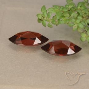 Gemme di Granato Piropo Rosso medio naturale da 2.60 ct, Taglio marquise, VVS-VS