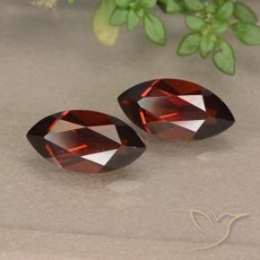 Gemme di Granato Piropo Rosso medio naturale da 2.89 ct, Taglio marquise, VVS-VS