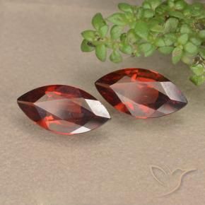 Gemme di Granato Piropo Rosso medio naturale da 1.73 ct, Taglio marquise, VVS-VS
