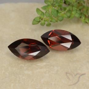 Gemme di Granato Piropo Rosso medio naturale da 2.86 ct, Taglio marquise, VVS-VS