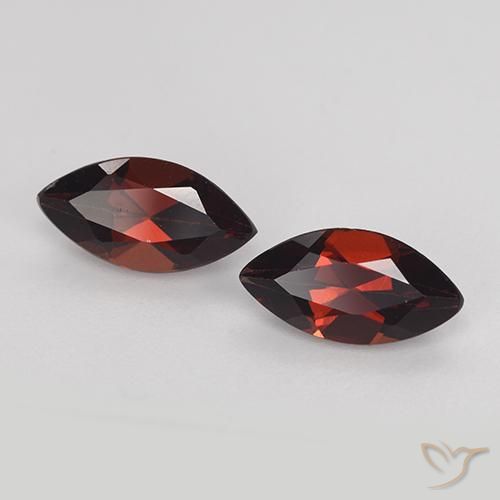Gemme di Granato Piropo Rosso scuro naturale da 2.42 ct, Taglio marquise, VVS-VS