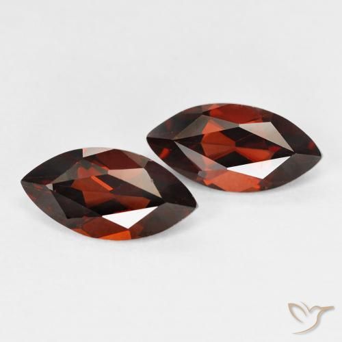 Gemme di Granato Piropo Rosso scuro naturale da 2.80 ct, Taglio marquise, VVS-VS