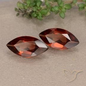 Gemme di Granato Piropo Rosso scuro naturale da 1.71 ct, Taglio marquise, VVS-VS