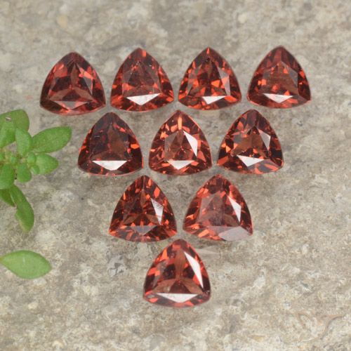3.20ctw Naturale Rosso mattone Granato Piropo, Taglio trillion, VS