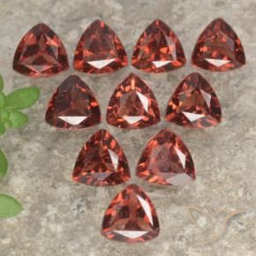 Gemme di Granato Piropo Rosso mattone naturale da 3.20 ct, Taglio trillion, VS