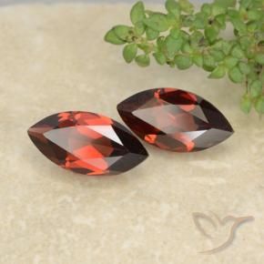 Gemme di Granato Piropo Rosso scuro naturale da 2.56 ct, Taglio marquise, VVS-VS
