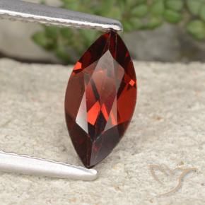 Granato Piropo Rosso Scuro Medio naturale da 1.25 ct, Taglio marquise, VVS-VS