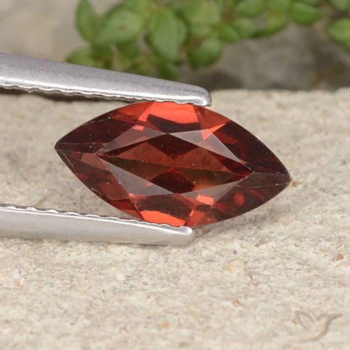 1.16ct Naturale Rosso scuro Granato Piropo, Taglio marquise, VVS-VS