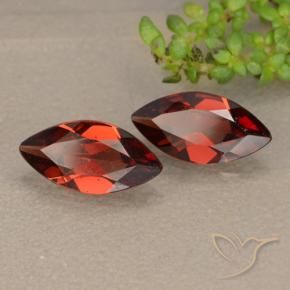 Gemme di Granato Piropo Rosso scarlatto naturale da 2.01 ct, Taglio marquise, VVS-VS