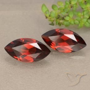 Gemme di Granato Piropo Rosso scuro naturale da 2.54 ct, Taglio marquise, VVS-VS