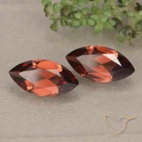 Gemme di Granato Piropo Rosso medio naturale da 2.39 ct, Taglio marquise, VVS-VS