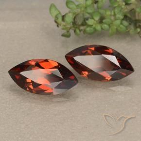 Gemme di Granato Piropo Rosso scuro naturale da 2.37 ct, Taglio marquise, VVS-VS