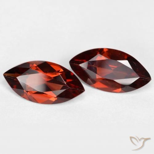Gemme di Granato Piropo Rosso scuro naturale da 2.25 ct, Taglio marquise, VVS-VS