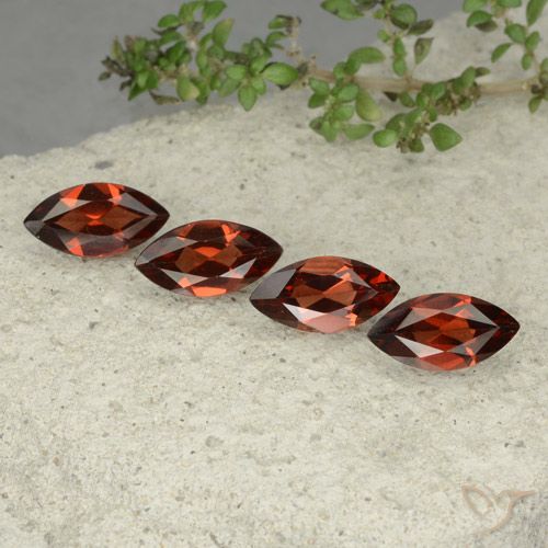 Gemme di Granato Piropo Rosso scuro naturale da 4.88 ct, Taglio marquise, VS