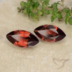 Gemme di Granato Piropo Rosso scuro naturale da 2.43 ct, Taglio marquise, VVS-VS