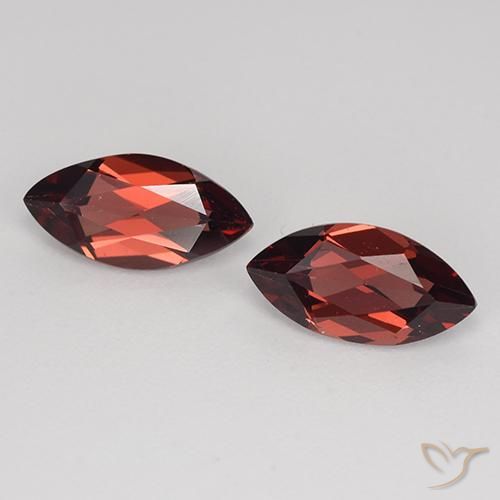 Gemme di Granato Piropo Rosso scuro naturale da 2.39 ct, Taglio marquise, VVS-VS