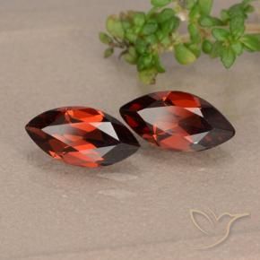 Gemme di Granato Piropo Rosso scuro naturale da 2.21 ct, Taglio marquise, VVS-VS