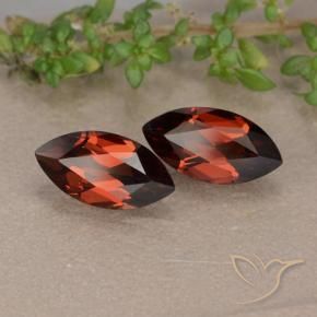 Gemme di Granato Piropo Rosso scarlatto profondo naturale da 2.46 ct, Taglio marquise, VVS-VS