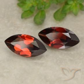 Gemme di Granato Piropo Rosso scuro naturale da 2.35 ct, Taglio marquise, VVS-VS