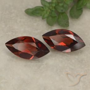 Gemme di Granato Piropo Rosso scuro naturale da 2.04 ct, Taglio marquise, VVS-VS