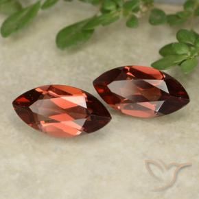 Gemme di Granato Piropo Rosso scuro naturale da 2.47 ct, Taglio marquise, VVS-VS