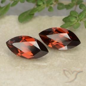 Gemme di Granato Piropo Rosso scuro naturale da 2.51 ct, Taglio marquise, VVS-VS